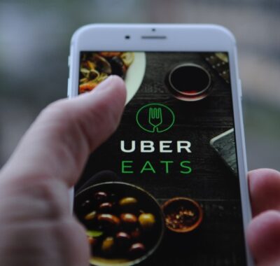 Amazon, Instagram and Uber app on Various Devices The Uber Eats app opening screen is seen on an iPhone on October 25, 2017. (Photo by Jaap Arriens/NurPhoto)